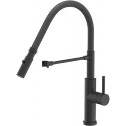 Quadron Andy bateria kuchenna stojąca z wyciągną wylewką pure carbon/czarna 3623523_BLM