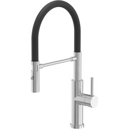 Quadron Andy bateria kuchenna stojąca z wyciąganą wylewką stalowa/czarna 3623523_BSBL