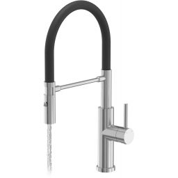 Quadron Andy bateria kuchenna stojąca z wyciąganą wylewką stalowa/czarna 3623523_BSBL