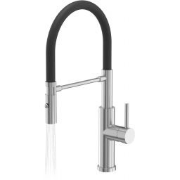 Quadron Andy bateria kuchenna stojąca z wyciąganą wylewką stalowa/czarna 3623523_BSBL