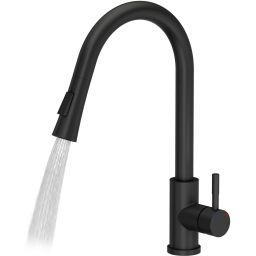 Quadron Julia bateria kuchenna stojąca z wyciąganą wylewką pure carbon 3673500BLM