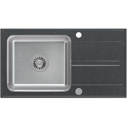 Quadron Ralph 111 zlewozmywak granitowo-stalowy 78x43 cm black dotted/stalowy FUS_R7843CZ
