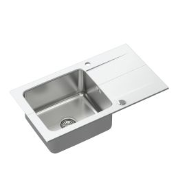 Quadron Edward 111 zlewozmywak granitowo-stalowy 78x44 cm alabaster/stalowy FUS_E7844BI