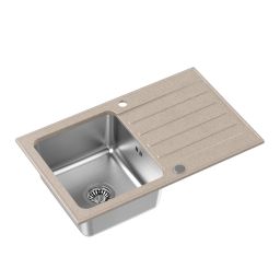 Quadron Kenneth 111 zlewozmywak granitowo-stalowy 78x48 cm river sand/stalowy FUS_K7848BE