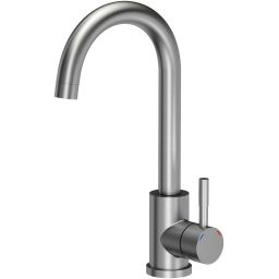 Zestaw Quadron Michael 111 zlewozmywak granitowo-stalowy 78x48 cm z baterią Kate szary/stal FUS_M7848SZ_3623500BS