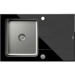 Quadron Ford zlewozmywak szklano-stalowy 78x50 cm HB3578SC3BS_P2O