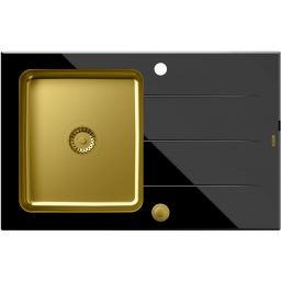 Quadron Ford 111 zlewozmywak stalowy 78x50 cm czarny/złoty HB3578SC3G1_P2O