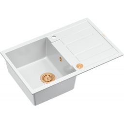 Quadron Morgan 111 zlewozmywak 78x50 cm GraniteQ wpuszczany snow white/miedziany HB8203U1-C1_P2O