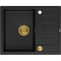 Quadron Morgan 116 zlewozmywak 62x50 cm wpuszczany GraniteQ pure carbon/złoty HB8210U7-G1_P2O