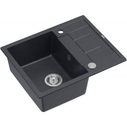 Quadron Morgan 116 zlewozmywak 62x50 cm wpuszczany GraniteQ black diamond/stal HB8210U8-BS_P2O