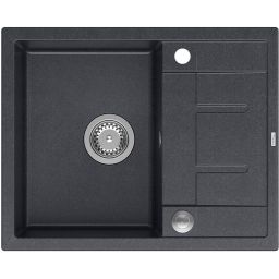 Quadron Morgan 116 zlewozmywak 62x50 cm wpuszczany GraniteQ black diamond/stal HB8210U8-BS_P2O