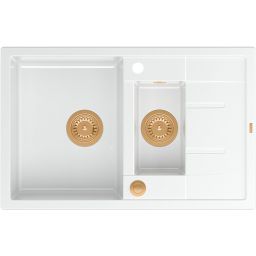 Quadron Morgan 156 zlewozmywak 78x50 cm GraniteQ snow white/miedź HB8224U1-C1_P2O