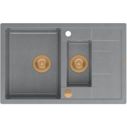 Quadron Morgan 156 zlewozmywak 78x50 cm GraniteQ silver stone/miedź HB8224U5-C1_P2O