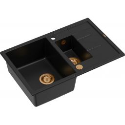 Quadron Morgan 156 zlewozmywak 78x50 cm wpuszczany GraniteQ pure carbon/miedź HB8224U7-C1_P2O