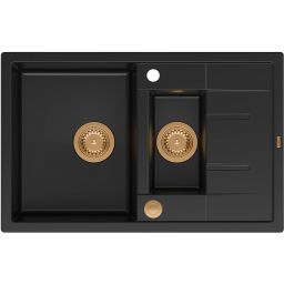 Quadron Morgan 156 zlewozmywak 78x50 cm wpuszczany GraniteQ pure carbon/miedź HB8224U7-C1_P2O