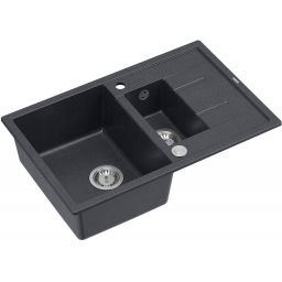 Quadron Morgan 156 zlewozmywak 78x50 cm GraniteQ black diamond/stal HB8224U8-BS_P2O