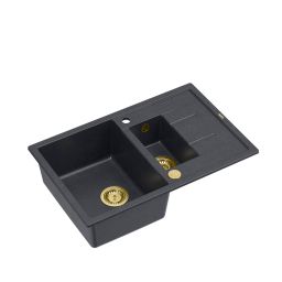 Quadron Morgan 156 zlewozmywak 78x50 cm GraniteQ black diamond/złoty HB8224U8-G1_P2O