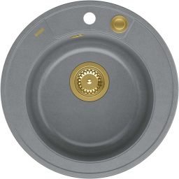 Quadron Morgan 210 zlewozmywak 51x51 cm GraniteQ silver stone/złoty HB8301U5-G1_P2O