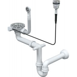 Quadron Morgan 110 FM zlewozmywak 56.,5x49,5 cm Graniteq snow white/elementy stalowe HB8304U1-FM_BS_P2O