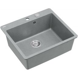 Quadron Morgan 110 FM zlewozmywak 56,5x49,5 cm GraniteQ silver stone/elementy stalowe HB8304U5-FM_BS_P2O