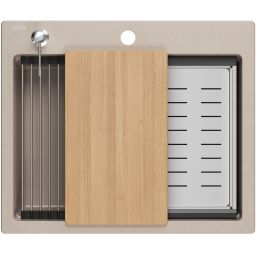 Quadron Kurt 110 zlewozmywak GraniteQ 59,5x50 cm beżowy HCQ5052BEZP