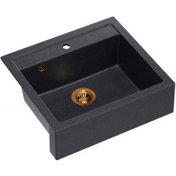 Quadron Bill 110 zlewozmywak 59,5x54 cm GraniteQ black diamond/miedź HCQB6054U8_PVDC1