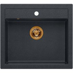 Quadron Bill 110 zlewozmywak 59,5x54 cm GraniteQ black diamond/miedź HCQB6054U8_PVDC1
