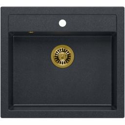 Quadron Bill 110 zlewozmywak 59,5x54 cm GraniteQ black diamond/złoty HCQB6054U8_PVDG1