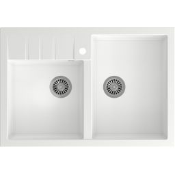 Quadron Bill 120 zlewozmywak 90x62 cm GraniteQ snow white/stal szlachetna HCQB9062U1_BS