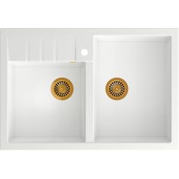 Quadron Bill 120 zlewozmywak 90x62 cm GraniteQ snow white/miedziany HCQB9062U1_PVDC1