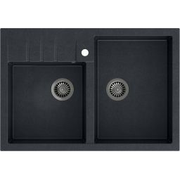 Quadron Bill 120 zlewozmywak 90x62 cm GraniteQ black diamond/stal szlachetna HCQB9062U8_BS