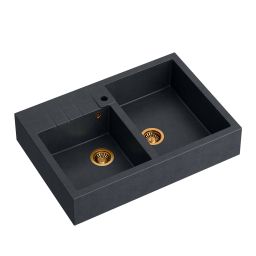 Quadron Bill 120 zlewozmywak 90x62 cm GraniteQ black diamond/miedź HCQB9062U8_PVDC1