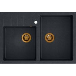 Quadron Bill 120 zlewozmywak 90x62 cm GraniteQ black diamond/miedź HCQB9062U8_PVDC1