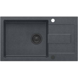 Quadron Christian 136XL zlewozmywak 78x45 cm GraniteQ wpuszczany black dotted/elementy pure carbon HCQC57845CZK_PC