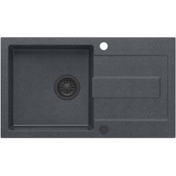 Quadron Christian 111 zlewozmywak 78x45 cm GraniteQ wpuszczany black dotted/elementy pure carbon HCQC7845CZK_PC