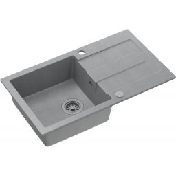 Quadron Christian 111 zlewozmywak 78x45 cm GraniteQ wpuszczany silver stone/elementy silver stone HCQC7845SZK_PC