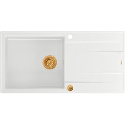 Quadron Evan 146XL zlewozmywak 100x50 cm GraniteQ snow white/miedziany HCQE10050U1_PVDC1_P2O
