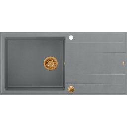 Quadron Evan 146XL zlewozmywak 100x50 cm GraniteQ silver stone/miedziany HCQE10050U5_PVDC1_P2O