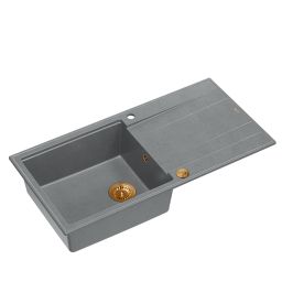 Quadron Evan 146XL zlewozmywak 100x50 cm GraniteQ silver stone/miedziany HCQE10050U5_PVDC1_P2O