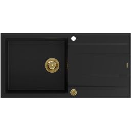 Quadron Evan 146XL zlewozmywak 100x50 cm GraniteQ pure carbon/złoty HCQE10050U7_PVDG1_P2O