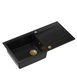 Quadron Evan 146XL zlewozmywak 100x50 cm GraniteQ pure carbon/złoty HCQE10050U7_PVDG1_P2O