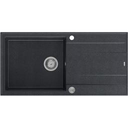 Quadron Evan 146XL zlewozmywak 100x50 cm GraniteQ black diamond/stalowy HCQE10050U8_BS_P2O