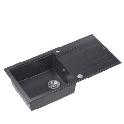 Quadron Evan 146XL zlewozmywak 100x50 cm GraniteQ black diamond/stalowy HCQE10050U8_BS_P2O