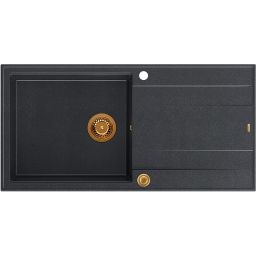 Quadron Evan 146XL zlewozmywak 100x50 cm GraniteQ black diamond/miedziany HCQE10050U8_PVDC1_P2O