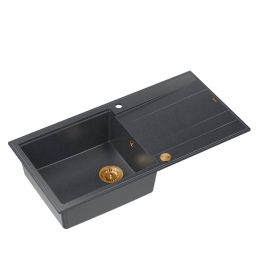 Quadron Evan 146XL zlewozmywak 100x50 cm GraniteQ black diamond/miedziany HCQE10050U8_PVDC1_P2O