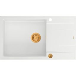 Quadron Evan 136 XL zlewozmywak 86x50 cm GraniteQ snow white/miedź HCQE58650U1_PVDC1_P2O