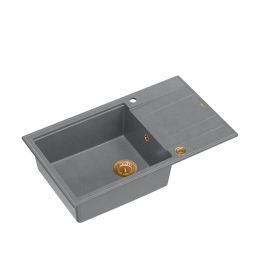 Quadron Evan 136 XL zlewozmywak 86x50 cm GraniteQ silver stone/miedź HCQE58650U5_PVDC1_P2O