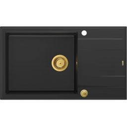 Quadron Evan 136 XL zlewozmywak 86x50 cm GraniteQ pure carbon/złoty HCQE58650U7_PVDG1_P2O