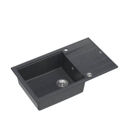 Quadron Evan 136 XL zlewozmywak 86x50 cm GraniteQ black diamond/stal HCQE58650U8_BS_P2O