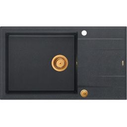 Quadron Evan 136 XL zlewozmywak 86x50 cm GraniteQ black diamond/miedź HCQE58650U8_PVDC1_P2O